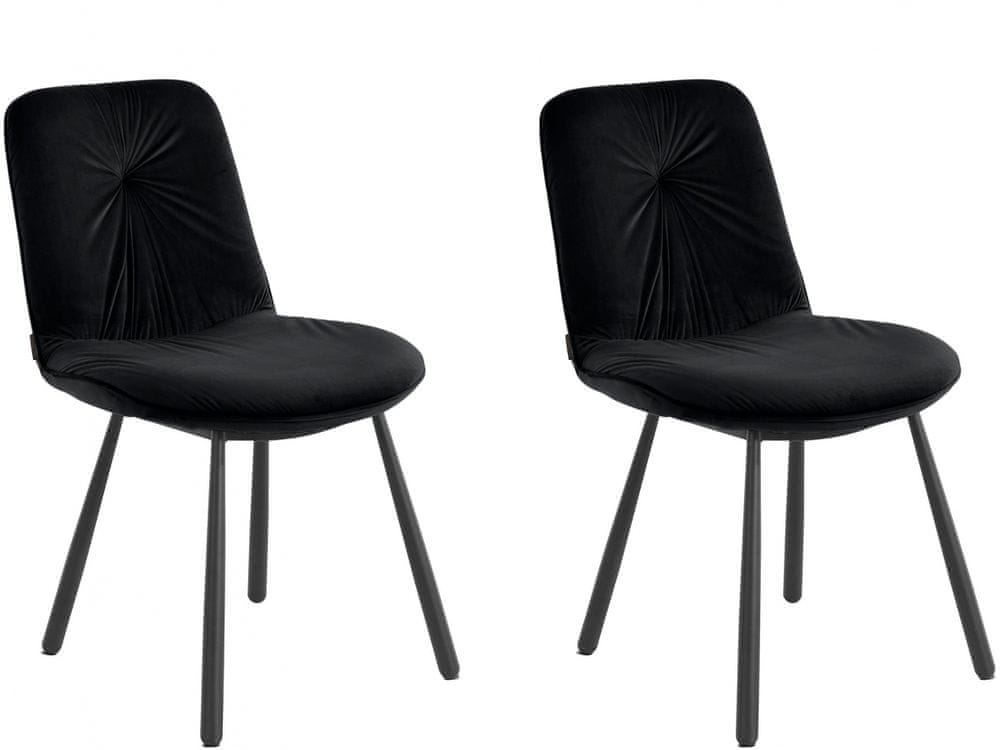 Danish Style Jedálenská stolička Mirinda (SADA 2 ks), zamat, čierna